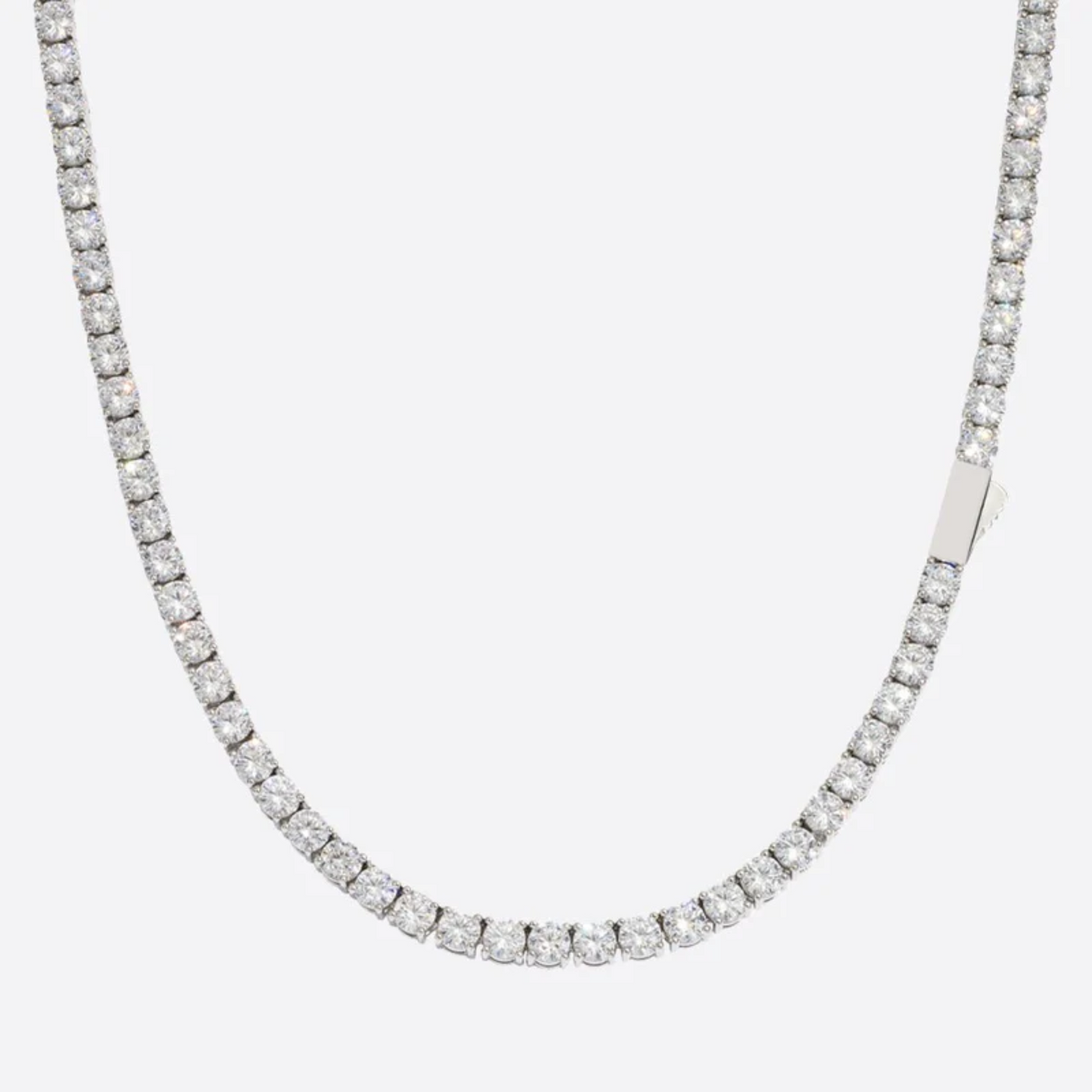 MOISSANITE TENNISKETTING - 4MM WITGOUD