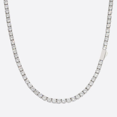 MOISSANITE TENNISKETTING - 4MM WITGOUD