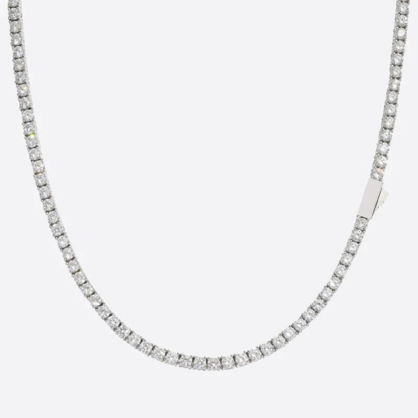 MOISSANITE TENNISKETTING - 3MM WITGOUD