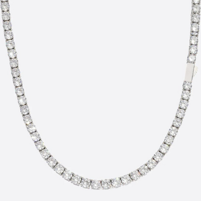 MOISSANITE TENNISKETTING. - 5MM 925 ZILVER