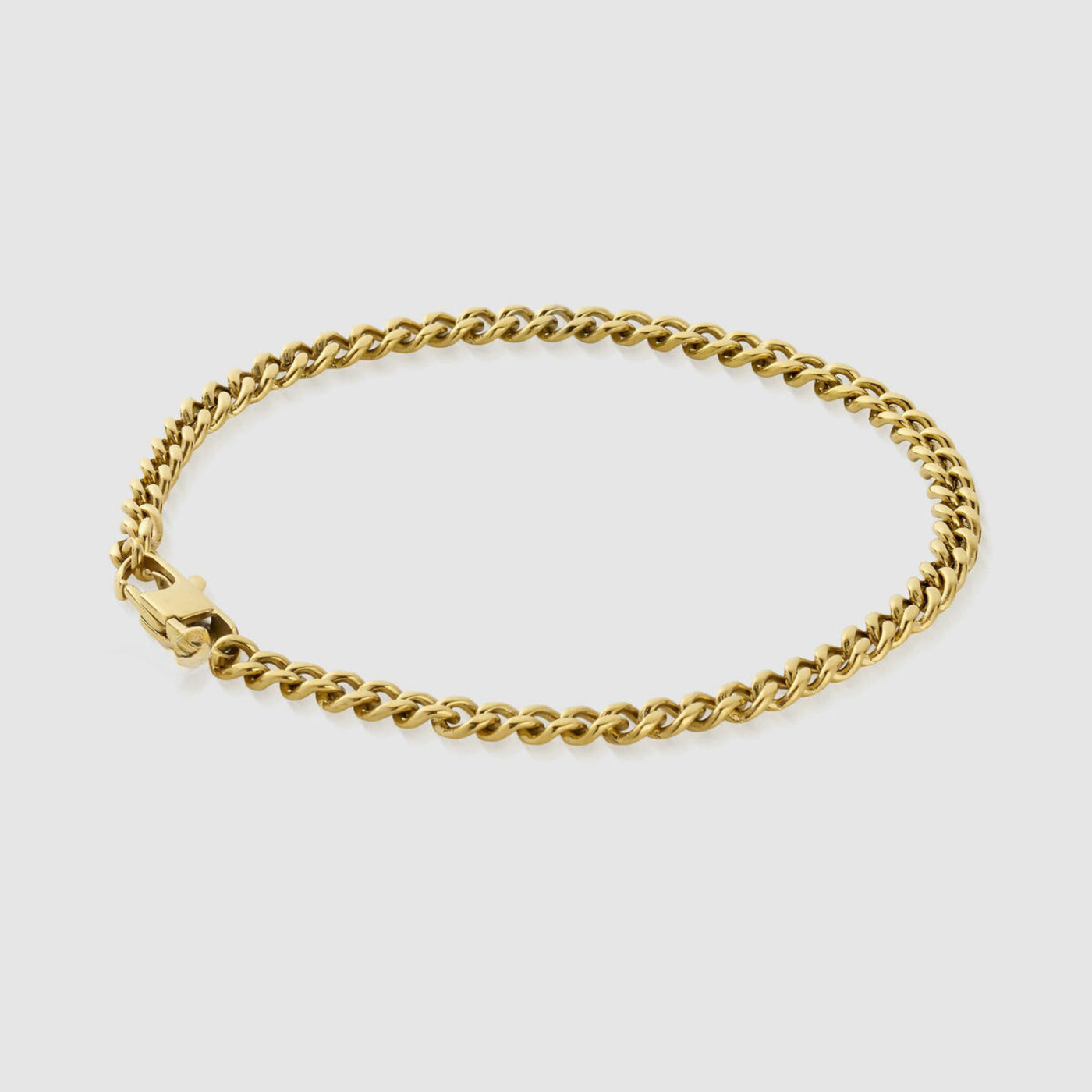 CUBAANSE ARMBAND MET LINKS (18K GOUD) 4MM