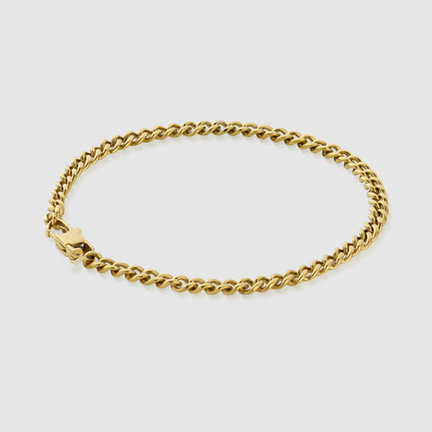 CUBAN LINK BRACELET (18K GOLD) 4MM