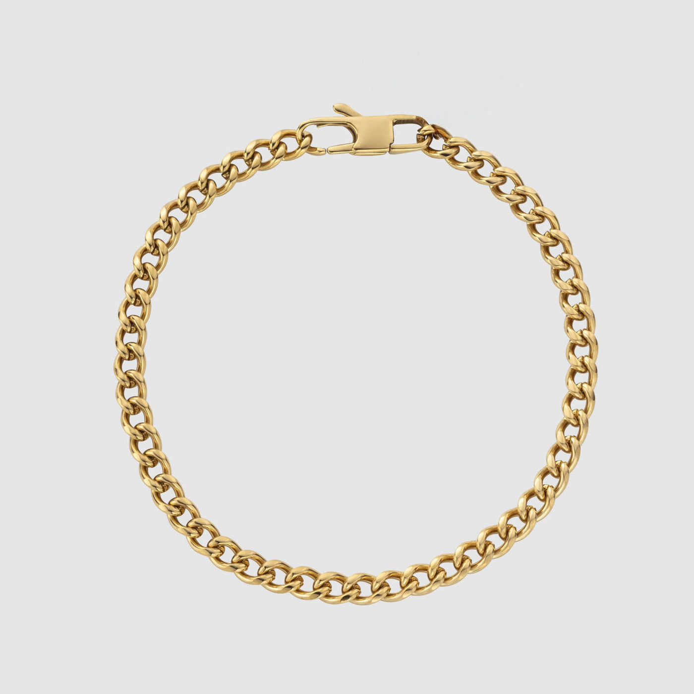 CUBAANSE ARMBAND MET LINKS (18K GOUD) 4MM