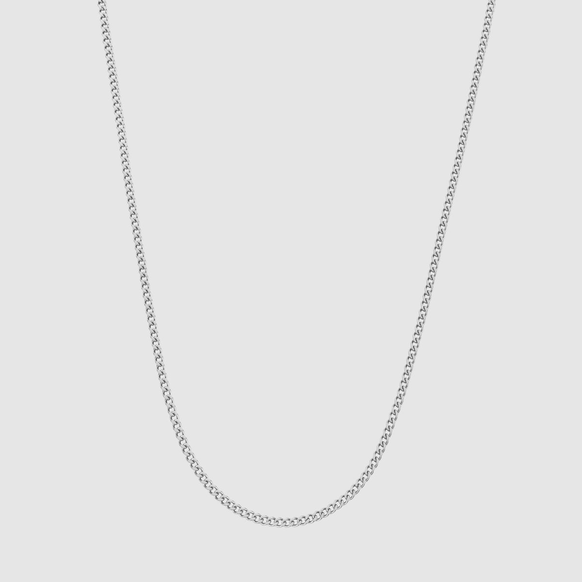 CUBAANSE KETTING (ZILVER) 2MM