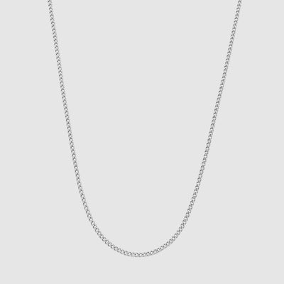 CUBAANSE KETTING (ZILVER) 2MM