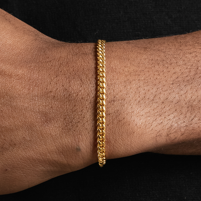 CUBAN LINK BRACELET (18K GOLD) 4MM